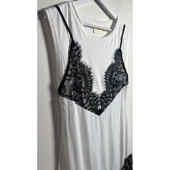 Anthropologie Maeve Black Lace T-Shirt‎ Slip Dress Size Side Zip Size Small NEW - Picture 7 of 14